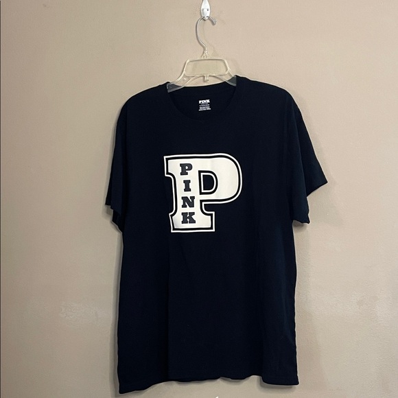 PINK Victoria's Secret Tops - PINK Victoria's Secret Black Tee with Bold Logo SZ XL